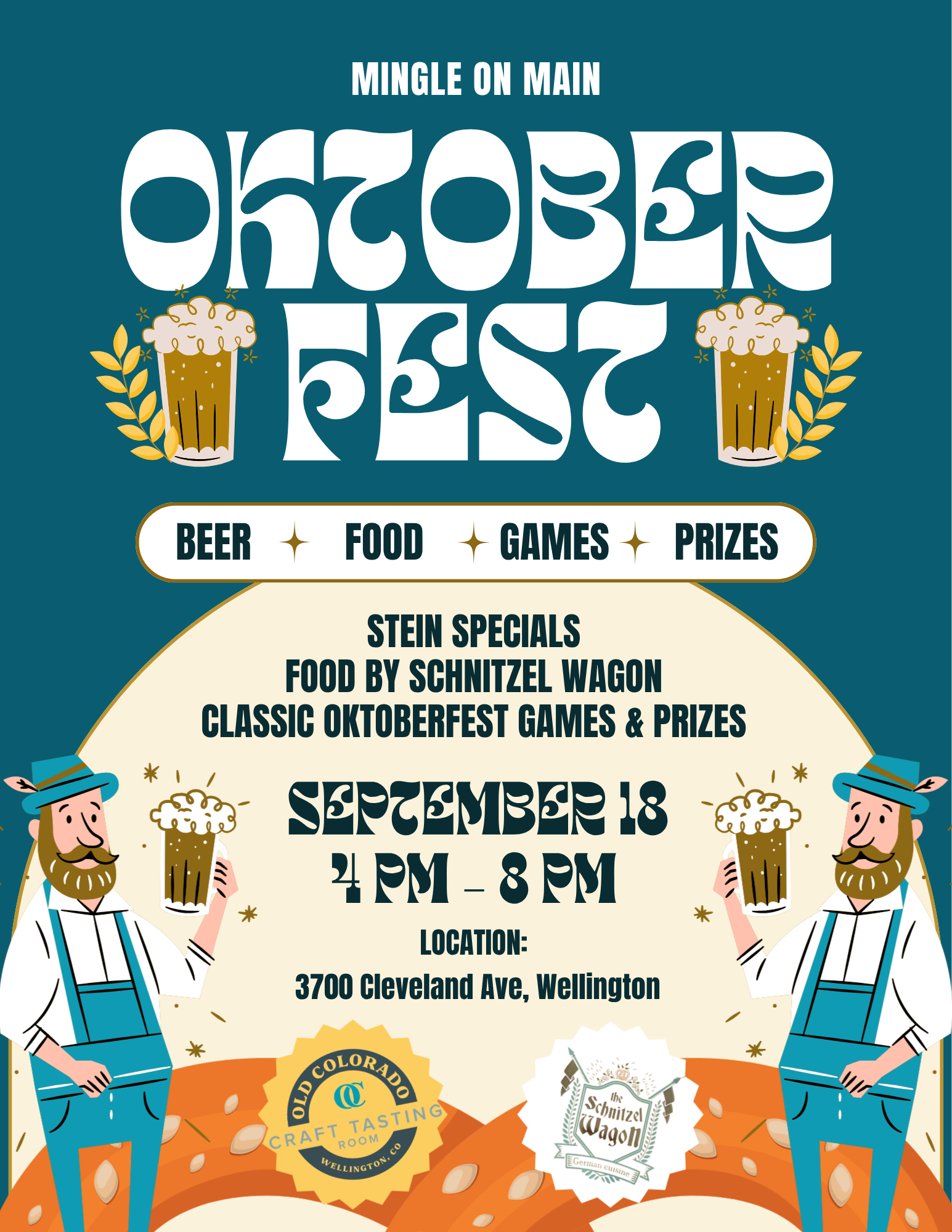 Blue & Beige Modern Celebrate Oktoberfest Festival Flyer